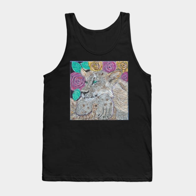 Lion with roses Tank Top by SamsArtworks